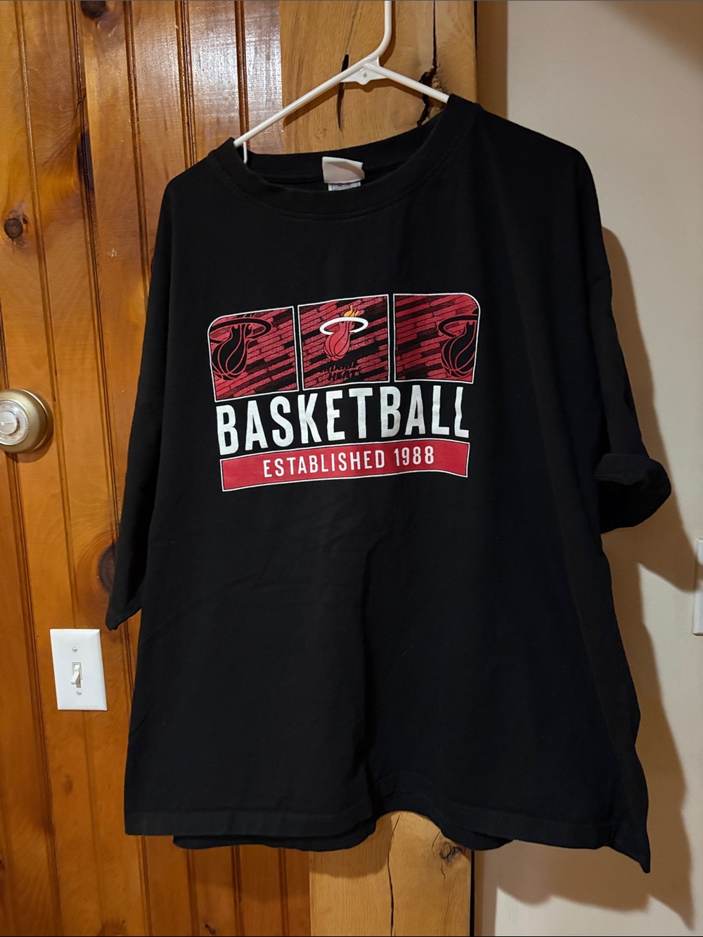 NBA Black Red Miami Heat Basketball Graphic Tee